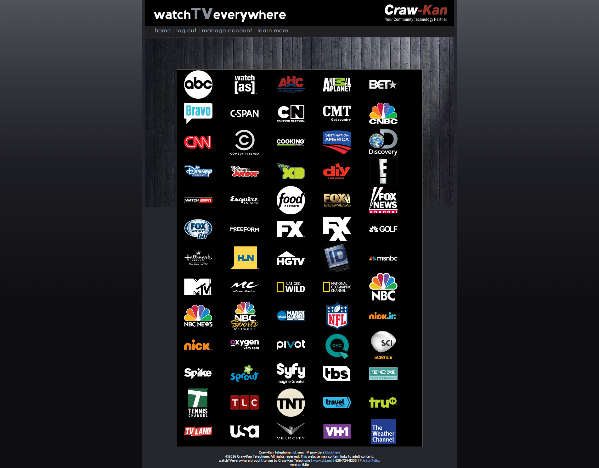 Watch TV Everywhere Main Page